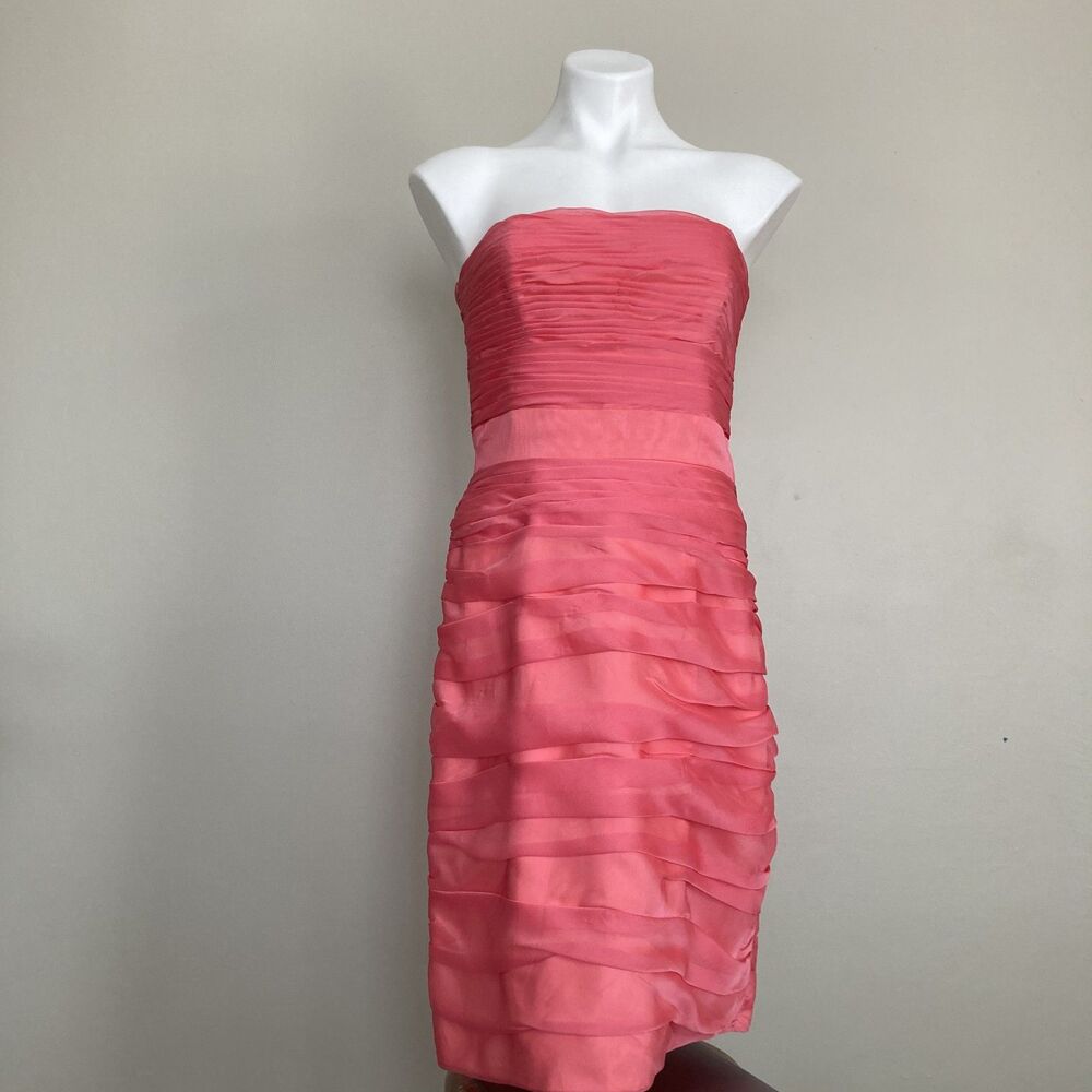 Monique Lhuillier Pink Strapless Formal Dress Size 6 Barbie Event Prom Occasion